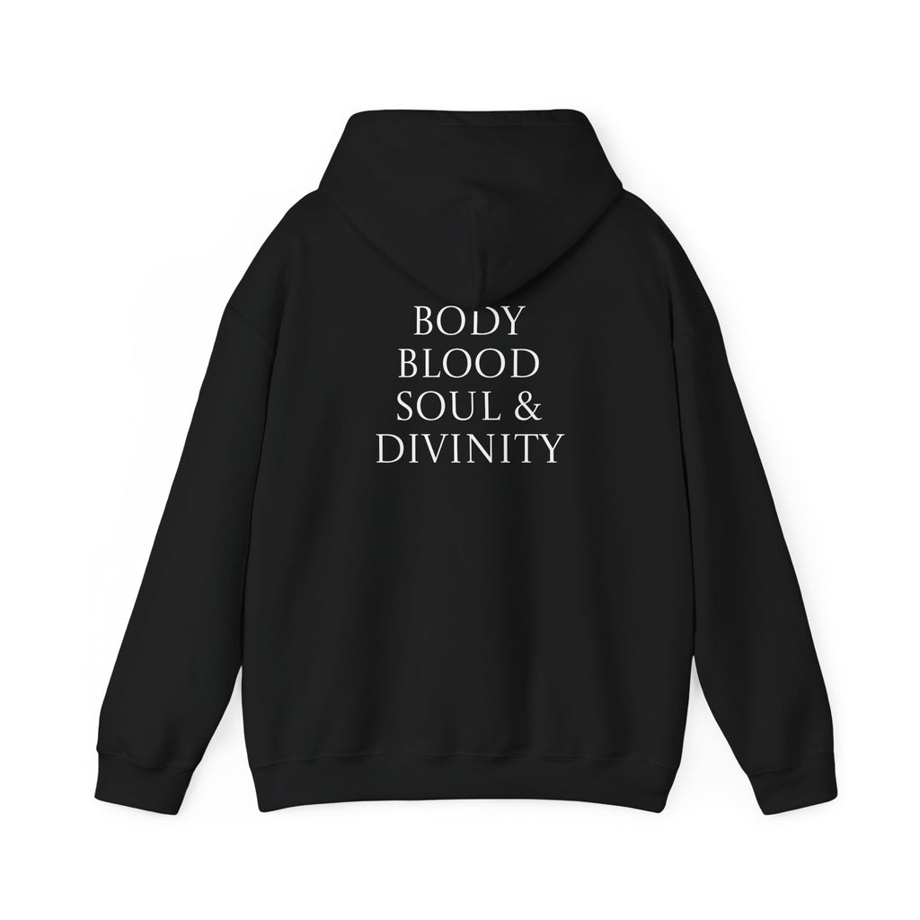 Body, Blood, Soul, & Divinity Hoodie (Black, Royal, Red)